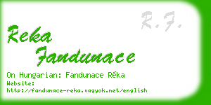 reka fandunace business card